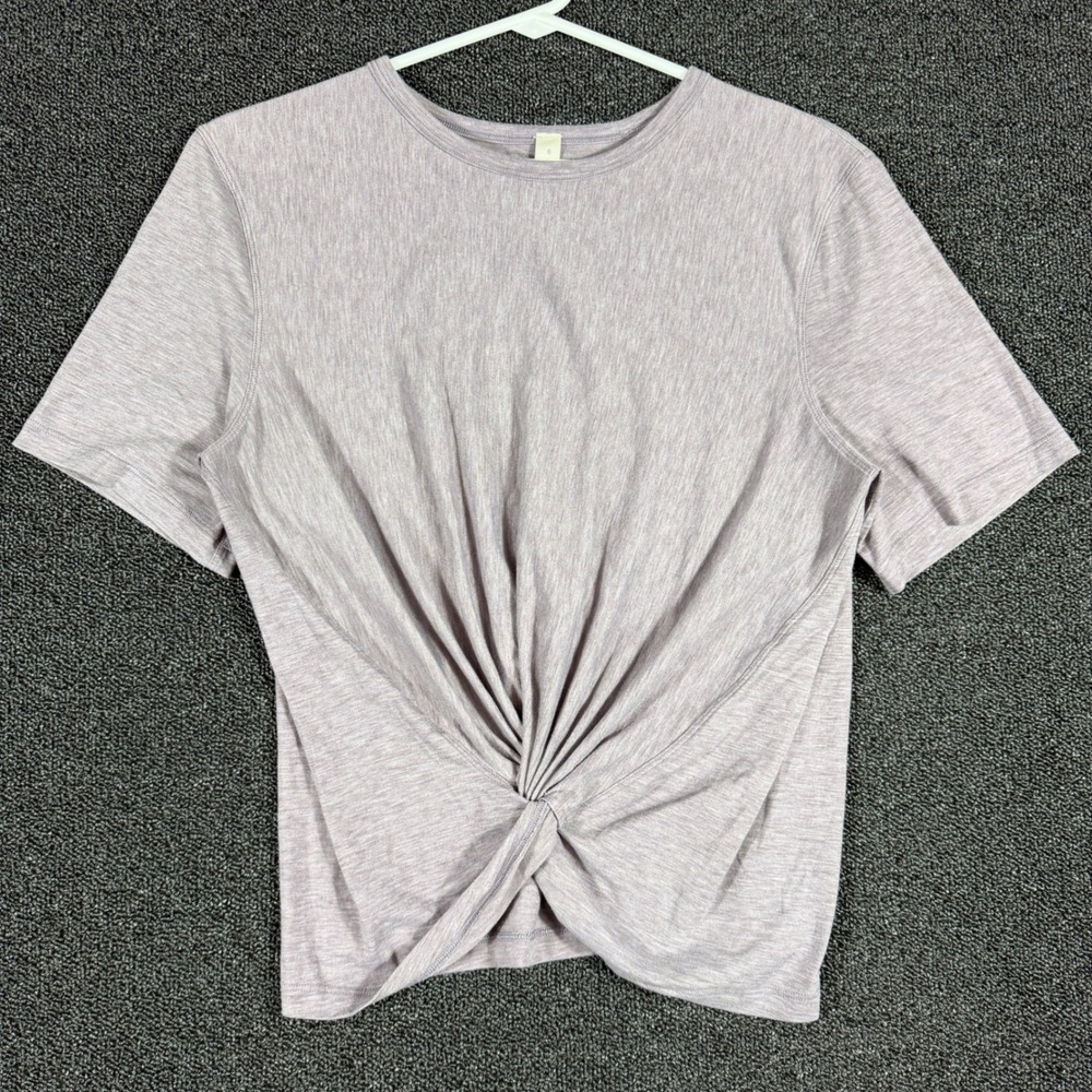 Lululemon Twist Front Short Sleeve T-Shirt Women's 6 Heathered Lavender Active
